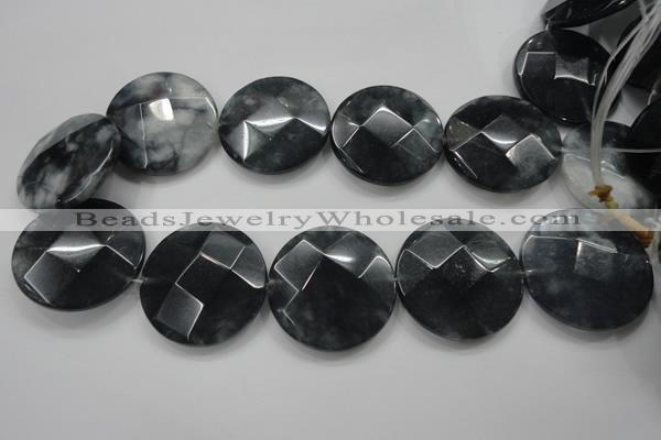 CCN1657 15.5 inches 40mm faceted coin candy jade beads