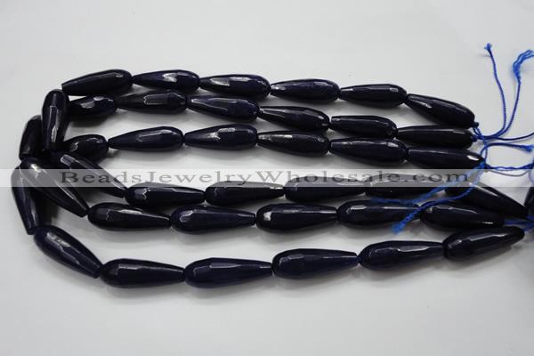 CCN1693 15.5 inches 10*30mm faceted teardrop candy jade beads wholesale