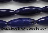 CCN1695 15.5 inches 10*30mm faceted rice candy jade beads wholesale