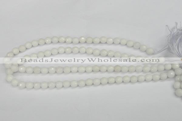 CCN1802 15 inches 8mm faceted round candy jade beads wholesale