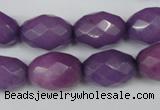 CCN181 15.5 inches 13*18mm faceted rice candy jade beads