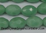 CCN183 15.5 inches 13*18mm faceted rice candy jade beads