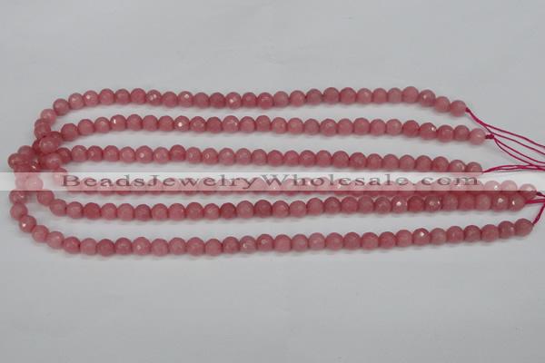 CCN1831 15 inches 6mm faceted round candy jade beads wholesale