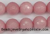 CCN1835 15 inches 14mm faceted round candy jade beads wholesale