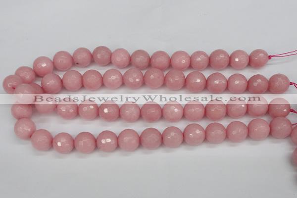 CCN1835 15 inches 14mm faceted round candy jade beads wholesale