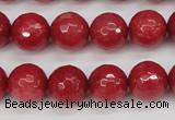 CCN1844 15 inches 12mm faceted round candy jade beads wholesale