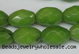 CCN185 15.5 inches 13*18mm faceted rice candy jade beads