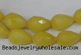 CCN190 15.5 inches 10*14mm faceted teardrop candy jade beads