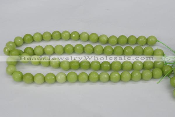 CCN1904 15 inches 12mm faceted round candy jade beads wholesale