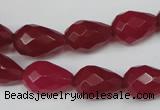 CCN191 15.5 inches 10*14mm faceted teardrop candy jade beads