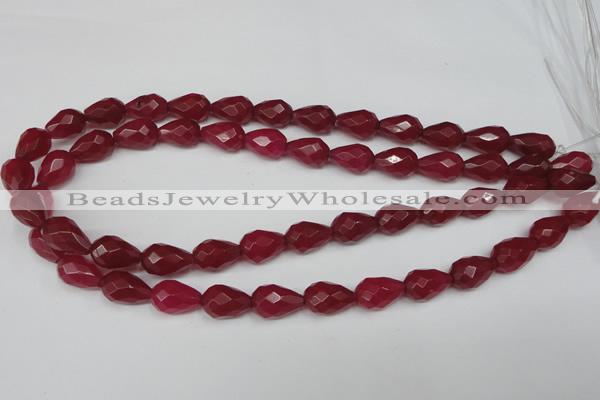 CCN191 15.5 inches 10*14mm faceted teardrop candy jade beads