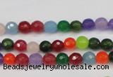 CCN1981 15 inches 6mm faceted round candy jade beads wholesale