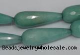 CCN199 15.5 inches 10*30mm faceted teardrop candy jade beads