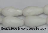 CCN201 15.5 inches 12*22mm faceted teardrop candy jade beads