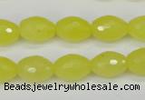 CCN2010 15 inches 10*14mm faceted rice candy jade beads wholesale