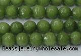 CCN2037 15 inches 6mm faceted round candy jade beads wholesale