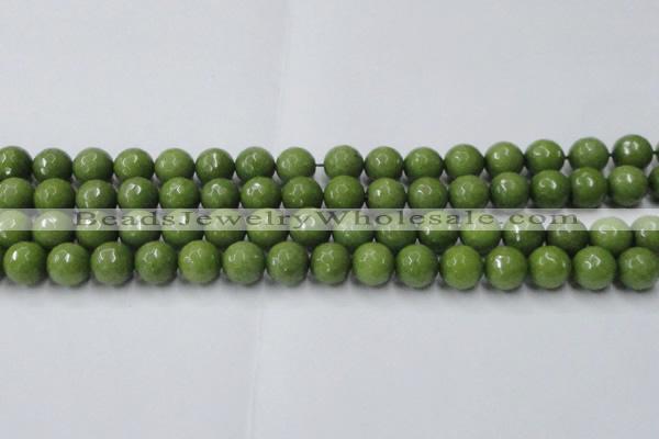 CCN2040 15 inches 12mm faceted round candy jade beads wholesale