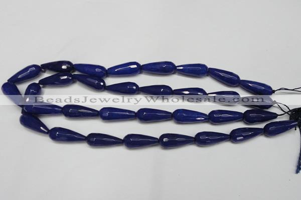 CCN2152 15.5 inches 10*25mm faceted teardrop candy jade beads