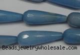 CCN2160 15.5 inches 10*30mm faceted teardrop candy jade beads