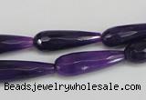 CCN2171 15.5 inches 8*25mm faceted teardrop candy jade beads