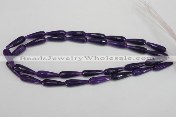 CCN2171 15.5 inches 8*25mm faceted teardrop candy jade beads