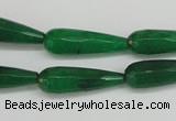 CCN2174 15.5 inches 8*25mm faceted teardrop candy jade beads