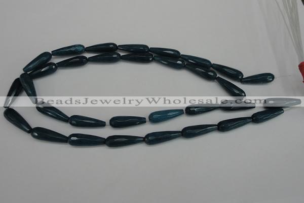 CCN2175 15.5 inches 8*25mm faceted teardrop candy jade beads