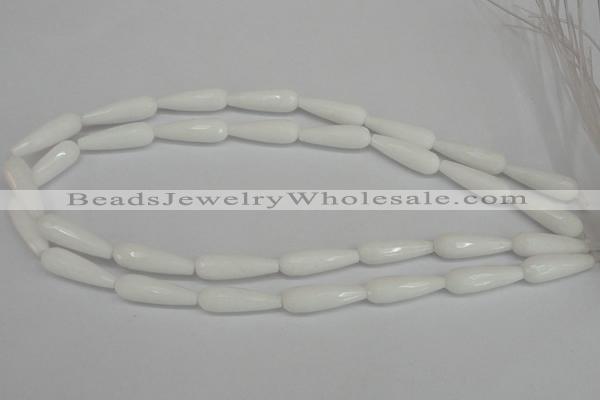 CCN2176 15.5 inches 8*25mm faceted teardrop candy jade beads