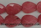 CCN2188 15.5 inches 15*20mm faceted flat teardrop candy jade beads