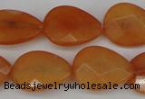 CCN2193 15.5 inches 15*20mm faceted flat teardrop candy jade beads