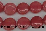 CCN2238 15.5 inches 14mm faceted coin candy jade beads wholesale