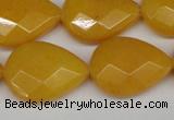 CCN2326 15.5 inches 18*25mm faceted flat teardrop candy jade beads