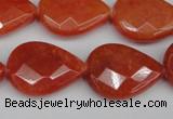 CCN2328 15.5 inches 18*25mm faceted flat teardrop candy jade beads