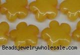 CCN2340 15.5 inches 20mm carved flower candy jade beads wholesale