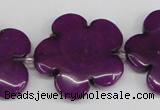 CCN2355 15.5 inches 30mm carved flower candy jade beads wholesale