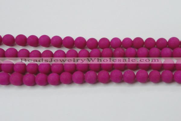 CCN2424 15.5 inches 6mm round matte candy jade beads wholesale