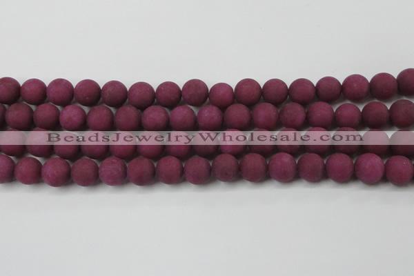 CCN2425 15.5 inches 6mm round matte candy jade beads wholesale