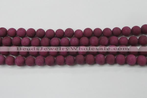 CCN2465 15.5 inches 10mm round matte candy jade beads wholesale