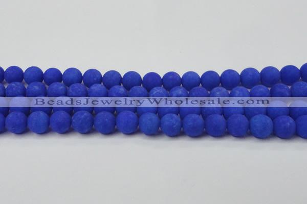 CCN2493 15.5 inches 12mm round matte candy jade beads wholesale