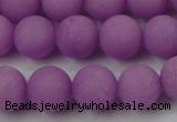 CCN2502 15.5 inches 14mm round matte candy jade beads wholesale