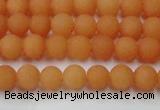 CCN2515 15.5 inches 4mm round matte candy jade beads wholesale