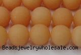 CCN2520 15.5 inches 14mm round matte candy jade beads wholesale