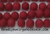 CCN2530 15.5 inches 6mm round matte candy jade beads wholesale