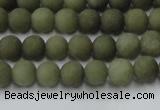 CCN2543 15.5 inches 4mm round matte candy jade beads wholesale