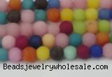 CCN2551 15.5 inches 4mm round mixed color matte candy jade beads