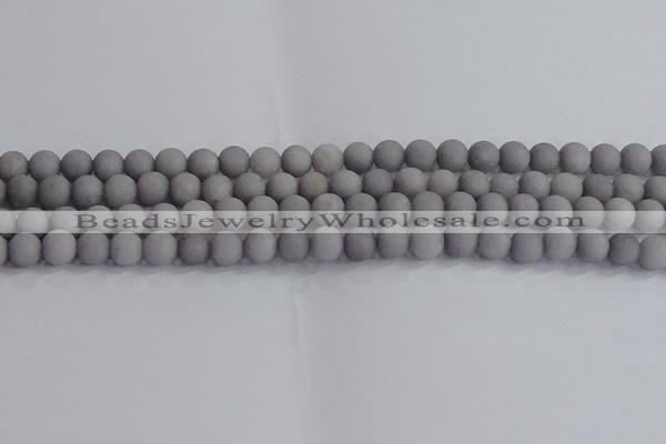 CCN2581 15.5 inches 6mm round matte candy jade beads wholesale