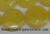 CCN260 15.5 inches 25mm faceted coin candy jade beads wholesale