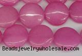 CCN2600 15.5 inches 18mm flat round candy jade beads wholesale