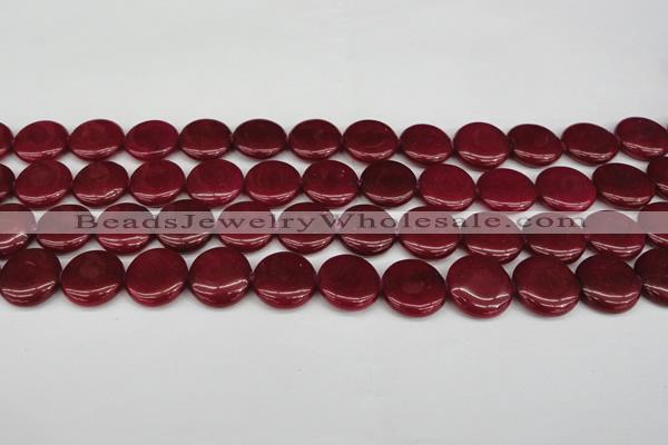 CCN2603 15.5 inches 18mm flat round candy jade beads wholesale