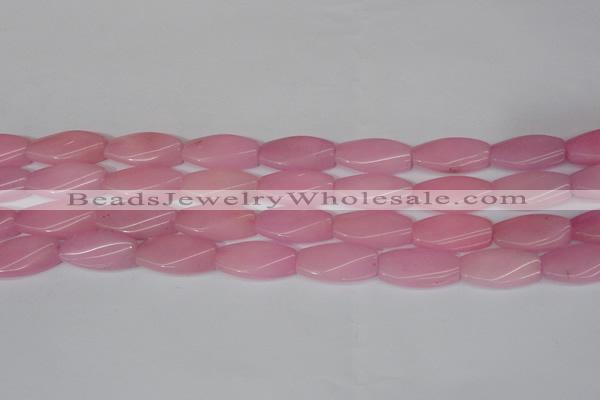 CCN2615 15.5 inches 15*30mm twisted rectangle candy jade beads